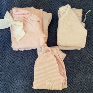 3 sets of PJs: Ralph Lauren, kissy kissy, Dylan & Abby (3-6m)